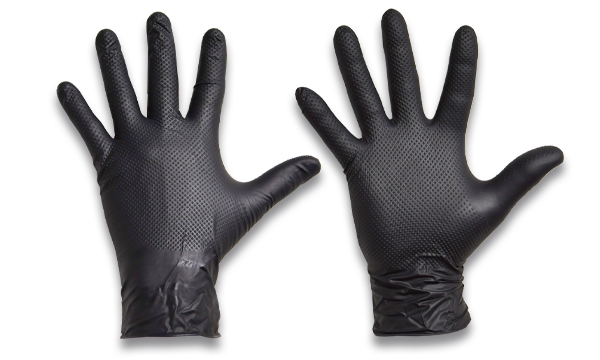 Gants noirs, nitriles grip